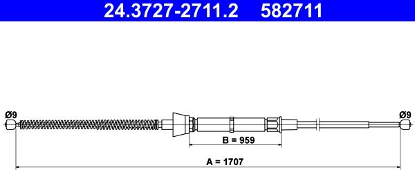 ATE 24.3727-2711.2 - Cablu, frana de parcare aaoparts.ro