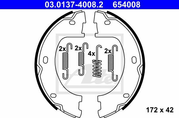 ATE 03.0137-4008.2 - Set saboti frana, frana de mana aaoparts.ro