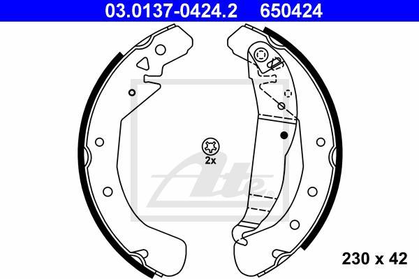 ATE 03.0137-0424.2 - Set saboti frana aaoparts.ro