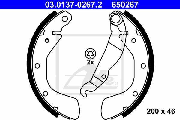 ATE 03.0137-0267.2 - Set saboti frana aaoparts.ro