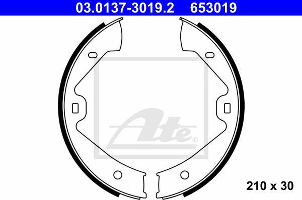 ATE 03.0137-3019.2 - Set saboti frana, frana de mana aaoparts.ro