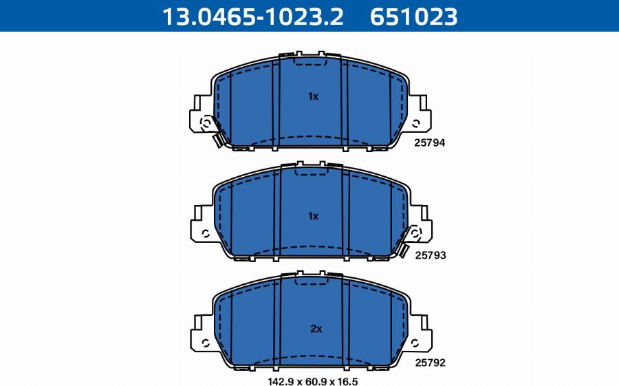 ATE-APAC 13.0465-1023.2 - Set placute frana,frana disc aaoparts.ro