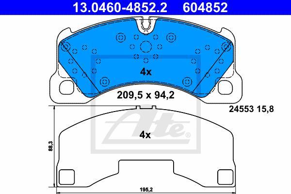 ATE 13.0460-4852.2 - Set placute frana,frana disc aaoparts.ro