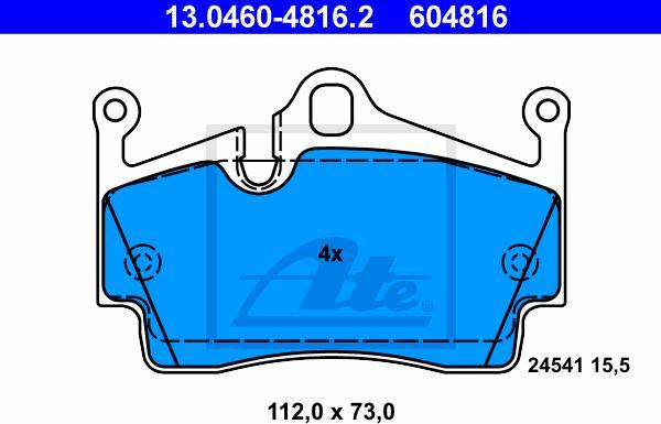 ATE 13.0460-4816.2 - Set placute frana,frana disc aaoparts.ro