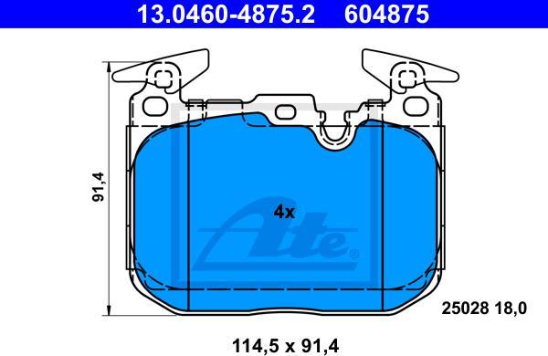 ATE 13.0460-4875.2 - Set placute frana,frana disc aaoparts.ro