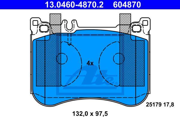 ATE 13.0460-4870.2 - Set placute frana,frana disc aaoparts.ro