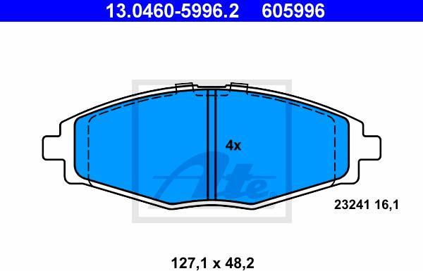 ATE 13.0460-5996.2 - Set placute frana,frana disc aaoparts.ro