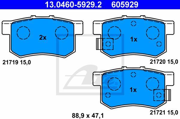 ATE 13.0460-5929.2 - Set placute frana,frana disc aaoparts.ro