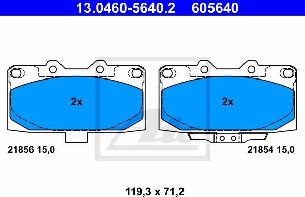 ATE 13.0460-5640.2 - Set placute frana,frana disc aaoparts.ro