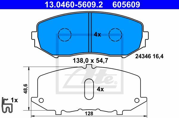 ATE 13.0460-5609.2 - Set placute frana,frana disc aaoparts.ro