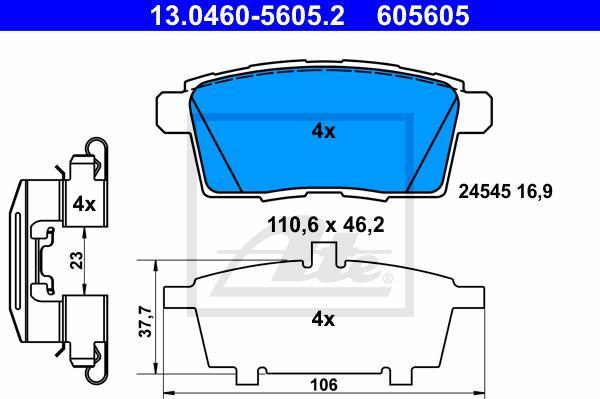 ATE 13.0460-5605.2 - Set placute frana,frana disc aaoparts.ro