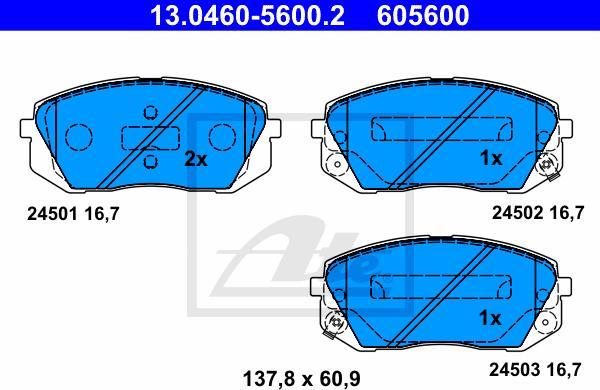 ATE 13.0460-5600.2 - Set placute frana,frana disc aaoparts.ro