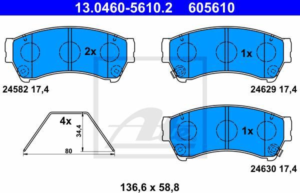 ATE 13.0460-5610.2 - Set placute frana,frana disc aaoparts.ro