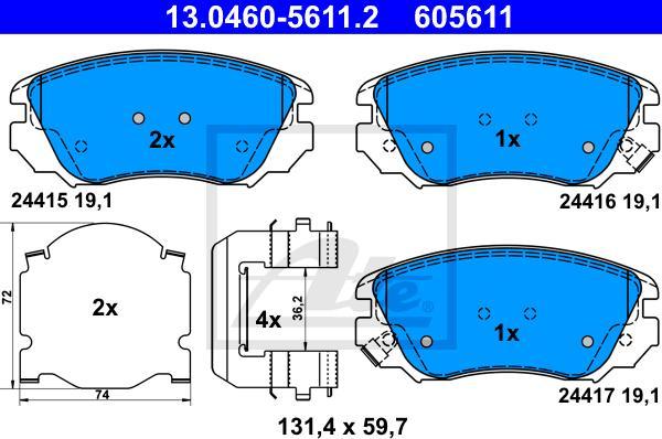 ATE 13.0460-5611.2 - Set placute frana,frana disc aaoparts.ro