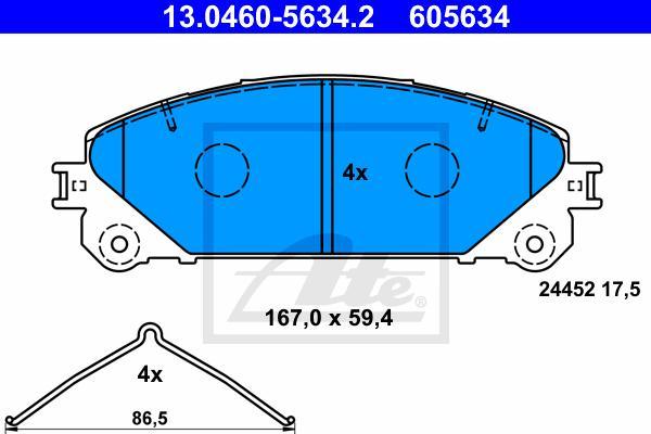 ATE 13.0460-5634.2 - Set placute frana,frana disc aaoparts.ro