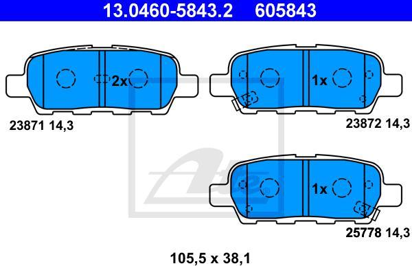 ATE 13.0460-5843.2 - Set placute frana,frana disc aaoparts.ro