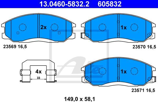 ATE 13.0460-5832.2 - Set placute frana,frana disc aaoparts.ro