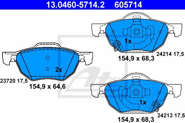 ATE 13.0460-5714.2 - Set placute frana,frana disc aaoparts.ro