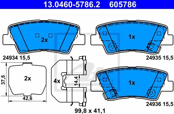 ATE 13.0460-5786.2 - Set placute frana,frana disc aaoparts.ro