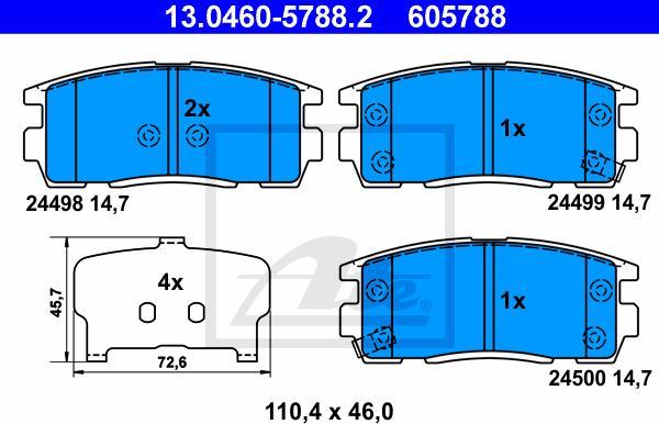 ATE 13.0460-5788.2 - Set placute frana,frana disc aaoparts.ro