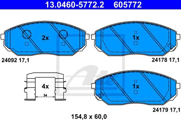 ATE 13.0460-5772.2 - Set placute frana,frana disc aaoparts.ro