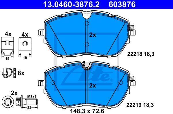 ATE 13.0460-3876.2 - Set placute frana,frana disc aaoparts.ro