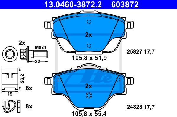 ATE 13.0460-3872.2 - Set placute frana,frana disc aaoparts.ro