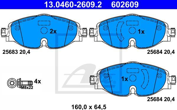 ATE 13.0460-2609.2 - Set placute frana,frana disc aaoparts.ro