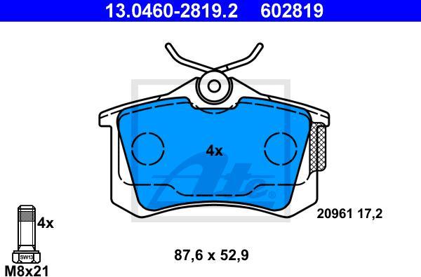 ATE 13.0460-2819.2 - Set placute frana,frana disc aaoparts.ro