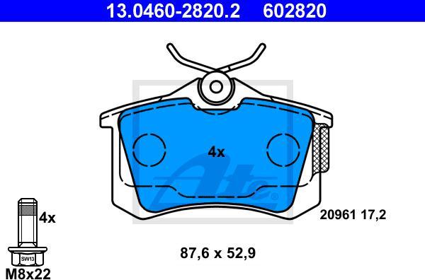 ATE 13.0460-2820.2 - Set placute frana,frana disc aaoparts.ro