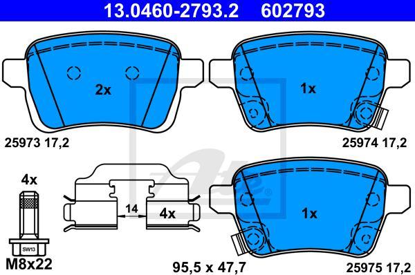 ATE 13.0460-2793.2 - Set placute frana,frana disc aaoparts.ro