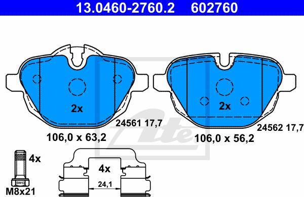 ATE 13.0460-2760.2 - Set placute frana,frana disc aaoparts.ro
