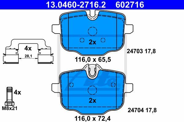 ATE 13.0460-2716.2 - Set placute frana,frana disc aaoparts.ro