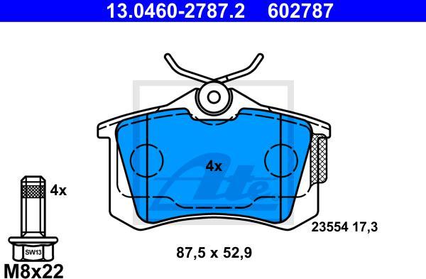ATE 13.0460-2787.2 - Set placute frana,frana disc aaoparts.ro