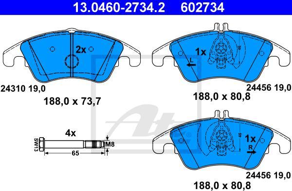 ATE 13.0460-2734.2 - Set placute frana,frana disc aaoparts.ro