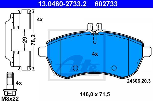 ATE 13.0460-2733.2 - Set placute frana,frana disc aaoparts.ro