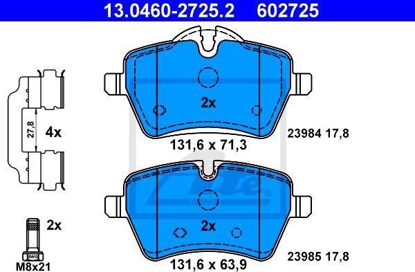 ATE 13.0460-2725.2 - Set placute frana,frana disc aaoparts.ro