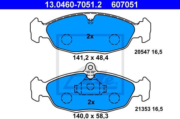 ATE 13.0460-7051.2 - Set placute frana,frana disc aaoparts.ro