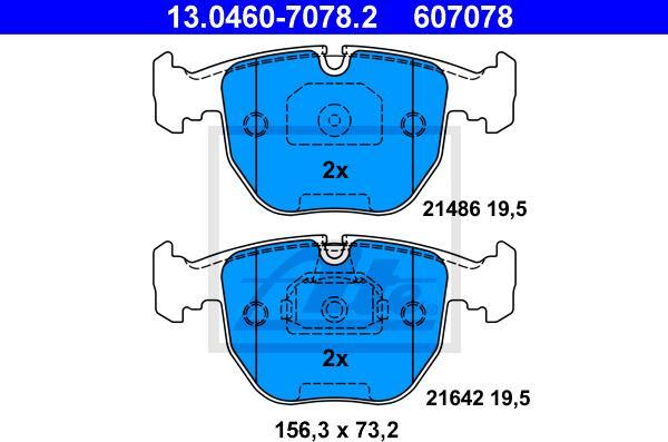 ATE 13.0460-7078.2 - Set placute frana,frana disc aaoparts.ro