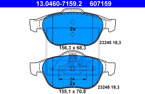 ATE 13.0460-7159.2 - Set placute frana,frana disc aaoparts.ro