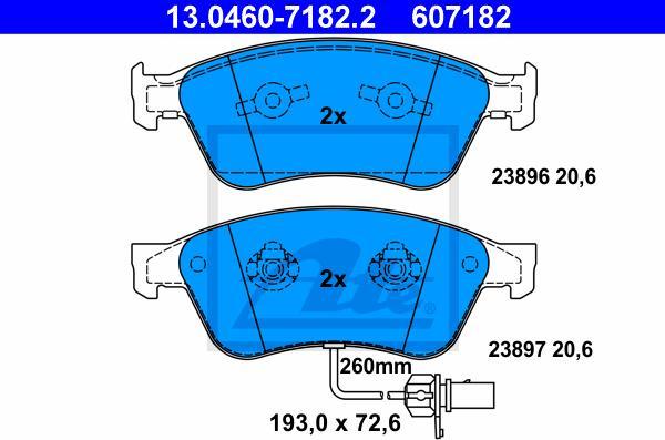 ATE 13.0460-7182.2 - Set placute frana,frana disc aaoparts.ro
