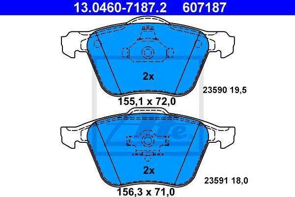 ATE 13.0460-7187.2 - Set placute frana,frana disc aaoparts.ro