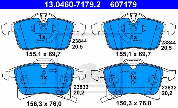ATE 13.0460-7179.2 - Set placute frana,frana disc aaoparts.ro