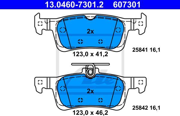 ATE 13.0460-7301.2 - Set placute frana,frana disc aaoparts.ro