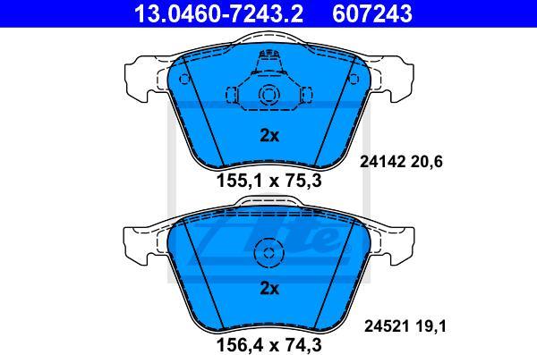 ATE 13.0460-7243.2 - Set placute frana,frana disc aaoparts.ro