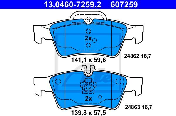 ATE 13.0460-7259.2 - Set placute frana,frana disc aaoparts.ro