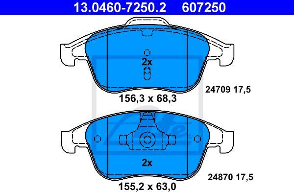 ATE 13.0460-7250.2 - Set placute frana,frana disc aaoparts.ro
