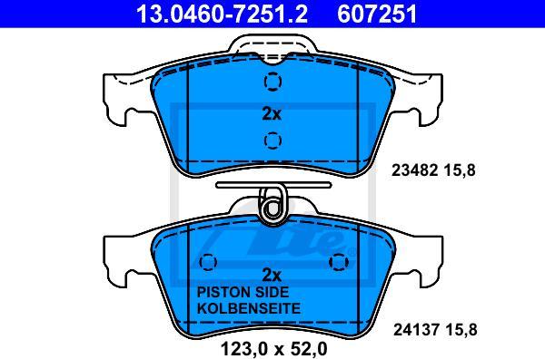 ATE 13.0460-7251.2 - Set placute frana,frana disc aaoparts.ro