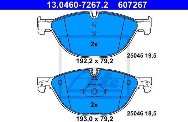 ATE 13.0460-7267.2 - Set placute frana,frana disc aaoparts.ro