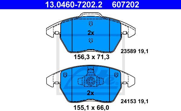 ATE 13.0460-7202.2 - Set placute frana,frana disc aaoparts.ro